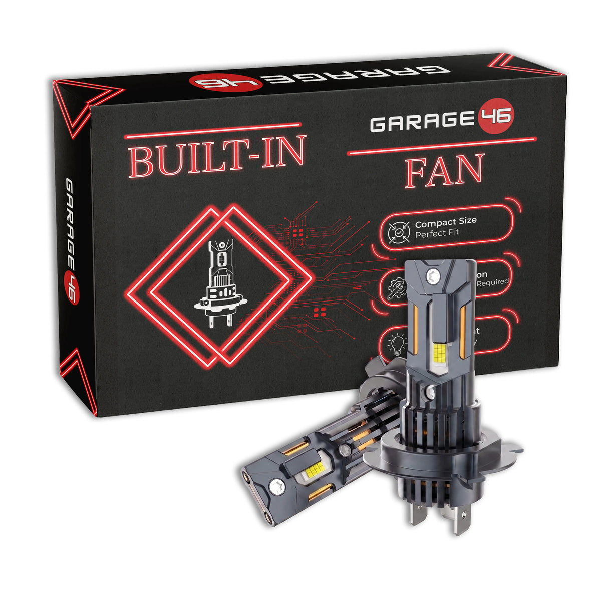 Becuri LED H4 Q1 Garage46 pentru faruri auto